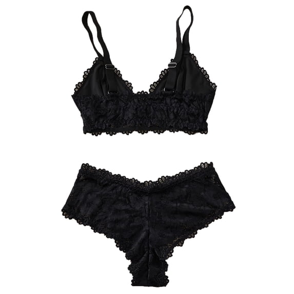 ALLLIST Plus Size Women's Bras Wireless Pack Lace Lingerie Sets Black Plain Comfy Ladie's Bras Xl-4xl