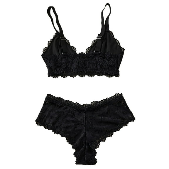 ALLLIST Plus Size Women's Bras Wireless Pack Lace Lingerie Sets Black Plain Comfy Ladie's Bras Xl-4xl