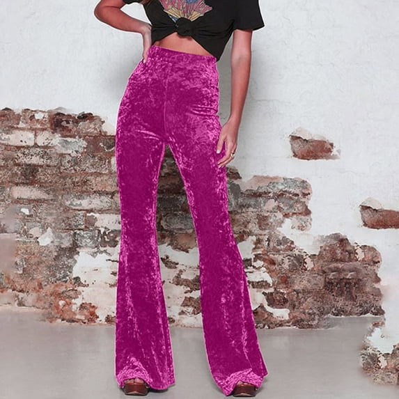 ALLLIST Plus Size Womens Pants Elastic Waist Knit Pants Slim Plain Pink Knit Ladie's Pants