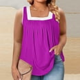 thumbnail image 1 of ALLLIST Purple Womens Tops Clearance Under $10 Solid Sleeveless Square Neckline Tank Tops Camisole Tops for Women XXL, 1 of 5