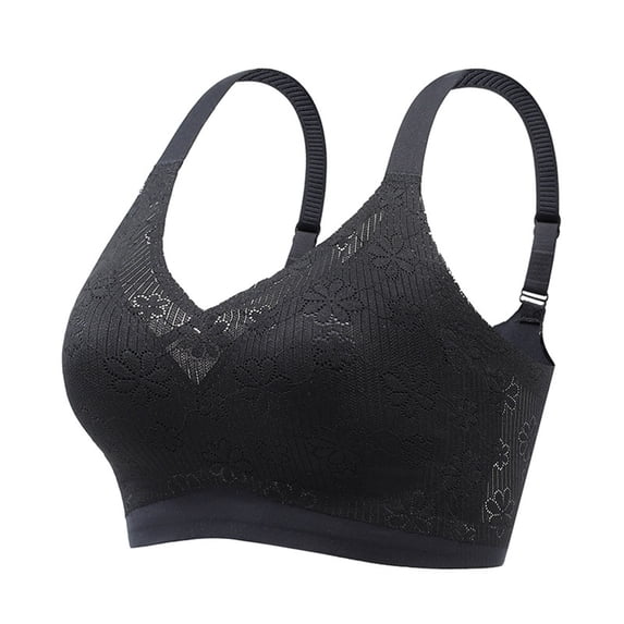 ALLLIST Push up Women Bras Full Coverage No Wire Bralette Black Lace Plain Breathable T-Shirt Women Underwear