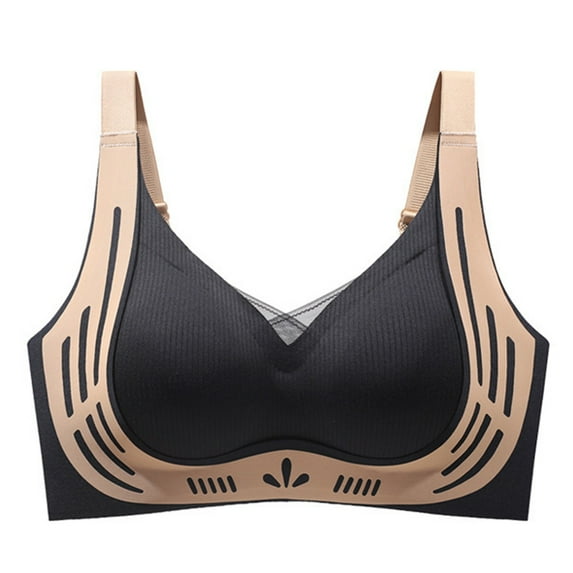ALLLIST Push up Women Bras Wireless Seamless Bralette Black Soft Color Block T Shirt Ladie Bras Size M-2XL