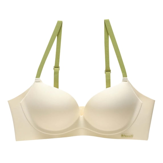 ALLLIST Push up Womens Underwear No Underwire Seamless Plunge Comfy Beige Plian Balconette Women Lingerie Size L