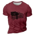 thumbnail image 1 of ALLLIST Crew Neck Womens Tops Summer Short Sleeve Red Independence Day Casual Printed T-Shirts Womens Shirts Under $10 XXL, 1 of 4
