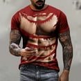 thumbnail image 1 of ALLLIST Red Tops Crew Neck Short Sleeve Muscle Gift T-Shirts Graphic Printed Loose Men's T-Shirts, 1 of 6