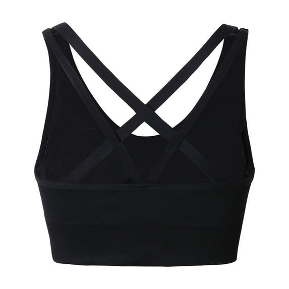 ALLLIST Removable Cup Womens Sports Bras Running High Impact Bralette Black Solid Wireless Cozy Crop Top for Women Size XL