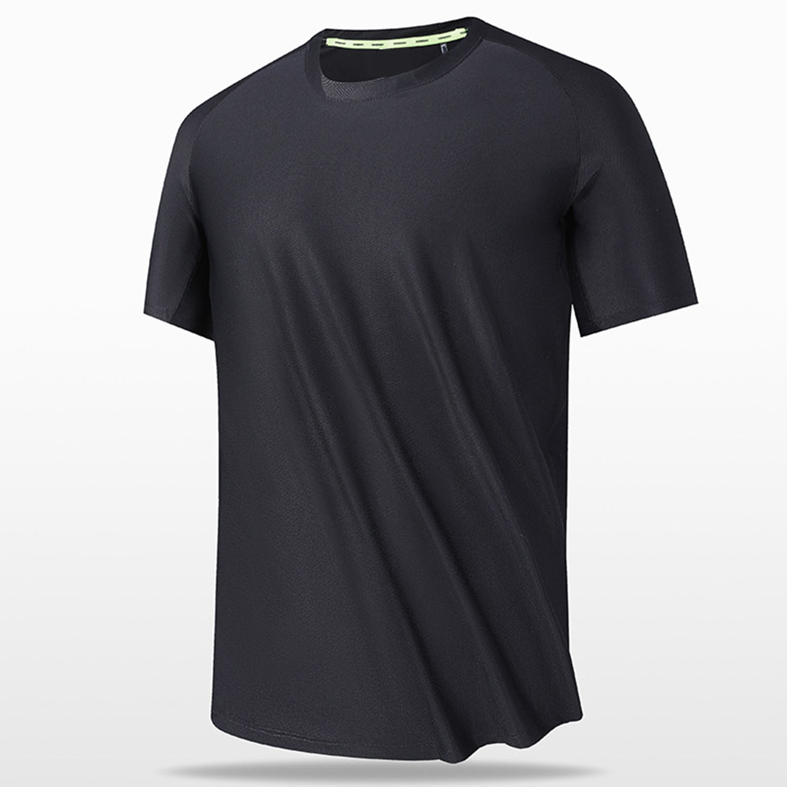 ALLLIST Round Neck Shirts for Men Big And Tall Black Classic T-Shirt ...