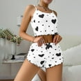 thumbnail image 1 of ALLLIST Ruffles Pajamas for Women Sleeveless Cami Pajamas Sets Blue Cherry Print Shorts 2 Piece Lounge Sets for Women, 1 of 5