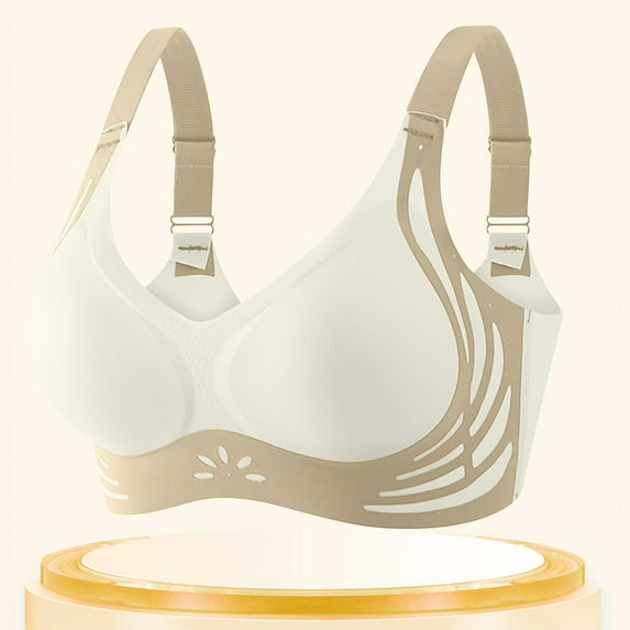 ALLLIST Seamless Women Bras No Underwire Push up Bralette Soft Beige Color Block T Shirt Ladie's Bras Size M-3XL