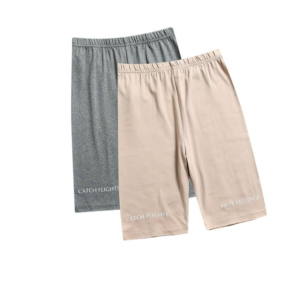 ALLLIST Set Pajamas Ladie Shorts Bottoms Comfy Beige Solid 2pc Home Clothes Women's Sleepwear