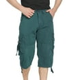 thumbnail image 1 of ALLLIST Short Essentials Men's Solid Mid Blue Straight-Leg with Pockets Button Cargo Cotton and Linen Workout (Reg. Or Big & Tall), 1 of 5