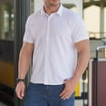 thumbnail image 1 of ALLLIST Short Sleeve Mens Shirts Cotton Collared Button Down Shirts Plain White Casual Men's Clothes, 1 of 9