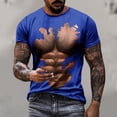 thumbnail image 1 of ALLLIST Short Sleeve Mens Tops Clearance Under $5 Blue Crew Neck Muscle Graphic Loose Gift Printed T-Shirts Mans Tees, 1 of 6