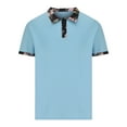 thumbnail image 1 of ALLLIST Short Sleeve Spring Tops for Men 2024 Collared Blue Solid Pullover T-Shirts Casual Loose Button Mens Dress Shirts, 1 of 4