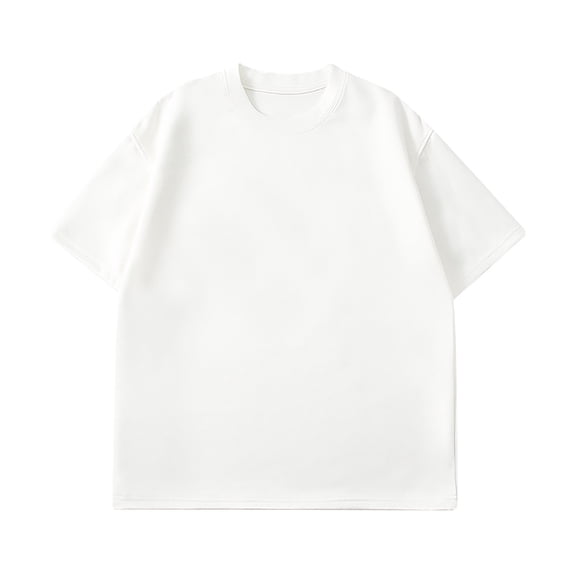 ALLLIST Short Sleeve Spring Tops for Men 2024 Trendy Crew Neck White Solid T-Shirts Loose Casual Basic Mens Shirts