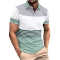 thumbnail image 1 of ALLLIST Short Sleeve Tops Collared White Striped T-Shirts Pullover Button Casual Men's Shirts, 1 of 6