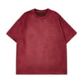 thumbnail image 1 of ALLLIST Short Sleeve Tops for Man Crew Neck Red Solid Loose T-Shirts Casual Basic Men's Polo Shirts, 1 of 2