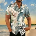 thumbnail image 1 of ALLLIST Short Sleeve Trendy Tops for Men 2024 Collared Hawaii T-Shirts Button Summer Casual Printed Mens Dress Shirts, 1 of 4
