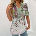 thumbnail image 1 of ALLLIST Short Sleeve Womens Tops Clearance Green V-Neck Graphic Casual T-Shirts Printed Spring Blouses for Women 2024, 1 of 5