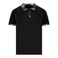 thumbnail image 1 of ALLLIST Short Sleeve Workout Tops Black Collared Solid Pullover Casual T-Shirts Loose Button Men's T-Shirts, 1 of 4