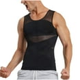 thumbnail image 1 of ALLLIST Sleeveless Mens Tank Tops Stretch Tummy Control Body Suit See Through Black Solid Undershirts for Men Size M-3XL, 1 of 1