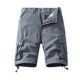 thumbnail image 1 of ALLLIST Solid Mens Shorts Mid Straight-Leg Gray Short with Pockets Button Cargo Half Zip (Available In Big & Tall), 1 of 3