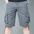 thumbnail image 1 of ALLLIST Solid Shorts Men Short Mid Straight-Leg Gray Cotton and Linen Workout Elastic Cargo with Pockets Reg and Big and Tall Sizes, 1 of 4