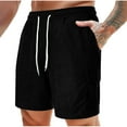 thumbnail image 1 of ALLLIST Solid Walk Short for Man Mid Straight-Leg Black Short Drawstring Pull On with Pockets Light Weight, 1 of 6