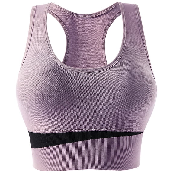 ALLLIST Sports Bras for Women Running High Impact Underwear Purple Racerback Color Block Breathable Ladie's Bras M-2xl