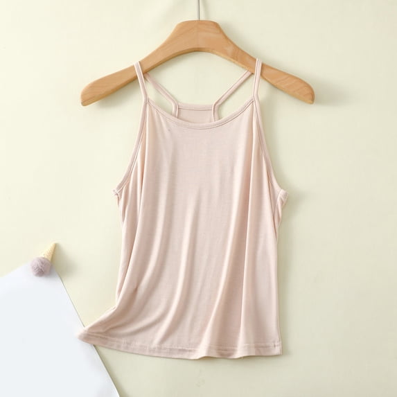 ALLLIST Spring Tops Beige Solid Crew Neck Sleeveless Cami Tank Tops Women Tank Tops XXL
