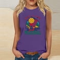 thumbnail image 1 of ALLLIST Spring Tops Purple Graphic Crew Neck Sleeveless Printed Tank Tops Women's Tank Tops XL, 1 of 4