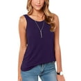 thumbnail image 1 of ALLLIST Spring Tops Purple Sleeveless Crew Neck Solid Tank Tops Women's Tanks & Camis L, 1 of 5
