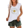 thumbnail image 1 of ALLLIST Spring Tops White Sleeveless Crew Neck Floral Tank Tops Women Tank Tops S, 1 of 4