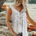 thumbnail image 1 of ALLLIST Spring Tops White Sleeveless V-Neck Floral Tank Tops Tank Top XXL, 1 of 6
