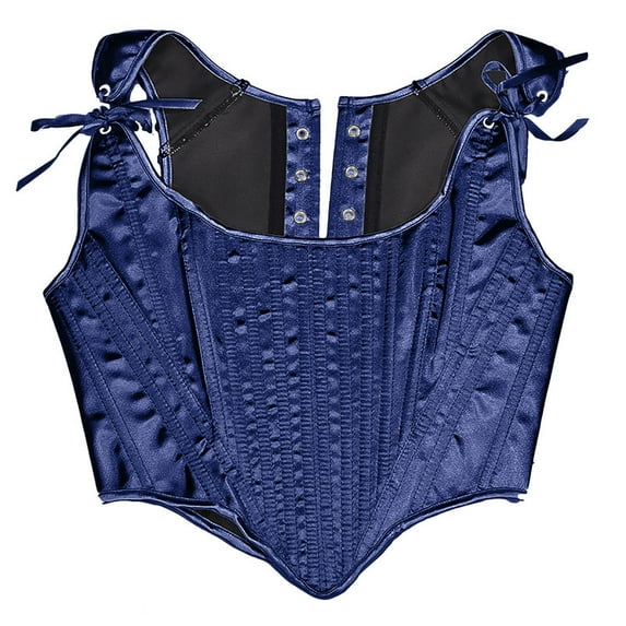 ALLLIST Spring Tops for Women 2024 Blue Sleeveless Sweetheart Corset Slim Solid Tank Tops Womens Tank Top XXL