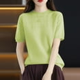 thumbnail image 1 of ALLLIST Spring Tops for Women 2024 Green Crew Neck Basic Solid Short Sleeve T-Shirts Womens Blouses XXL, 1 of 3
