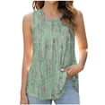 thumbnail image 1 of ALLLIST Spring Tops for Women 2024 Green Sleeveless Crew Neck Floral Embellished Tank Tops Tank Top for Women XXL, 1 of 3