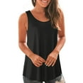 thumbnail image 1 of ALLLIST Spring Tops for Women 2024 Trendy Black Basic Sleeveless Crew Neck Solid Tank Tops Tank Top for Women L, 1 of 7