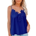 thumbnail image 1 of ALLLIST Spring Tops for Women Blue Lace Sleeveless Sweetheart Cami Solid Tank Tops Women's Tank Tops L, 1 of 6