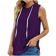 thumbnail image 1 of ALLLIST Spring Tops for Women Purple Sleeveless Crew Neck Solid Hoodies Womens Tank Top L, 1 of 4