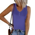 thumbnail image 1 of ALLLIST Spring Tops for Women Purple Solid V-Neck Button Sleeveless Tank Tops Girls Tank Tops XXXL, 1 of 5