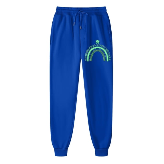 ALLLIST St Patricks Day Sweatpants Women with Drawstring Elastic Waist Jogging Pants Pockets Blue Casual Athleisure Sweatpants for Ladies