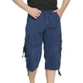 thumbnail image 1 of ALLLIST Straight-Leg Essentials Men's Mid Solid Blue Short with Pockets Cargo Workout Cotton and Linen Button Clearance, 1 of 5