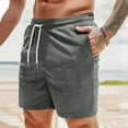 thumbnail image 1 of ALLLIST Straight-Leg Mens Shorts Gray Solid Mid Short Drawstring Comfy Palazzo with Pockets (Available In Plus Size), 1 of 7