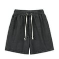 thumbnail image 1 of ALLLIST Straight-Leg Shorts Men Mid Short Black Solid Drawstring Pull On with Pockets Outdoor Summer, 1 of 3