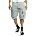 thumbnail image 1 of ALLLIST Straight-Leg Walk Short for Man Short Solid Mid Gray Cotton and Linen Button Cargo with Pockets Summer Fashion, 1 of 6