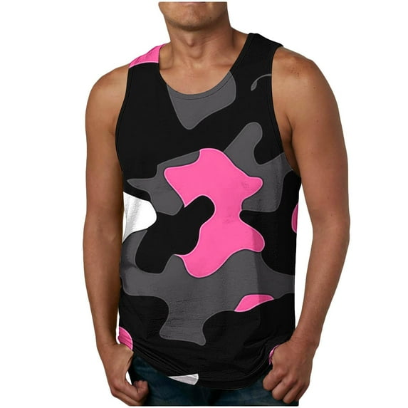 ALLLIST Summer Men's Tank Tops Sleeveless Cotton Pullover Casual Black Camouflage Undershirts for Men Size S-2XL