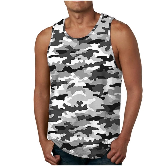 ALLLIST Summer Tank Tops Men Sleeveless White Pullover Camouflage Casual Undershirts for Men Size S-4XL