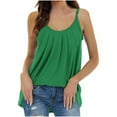thumbnail image 1 of ALLLIST Summer Tops Green Crew Neck Solid Cami Sleeveless Tank Tops Womens Tank Tops M, 1 of 1