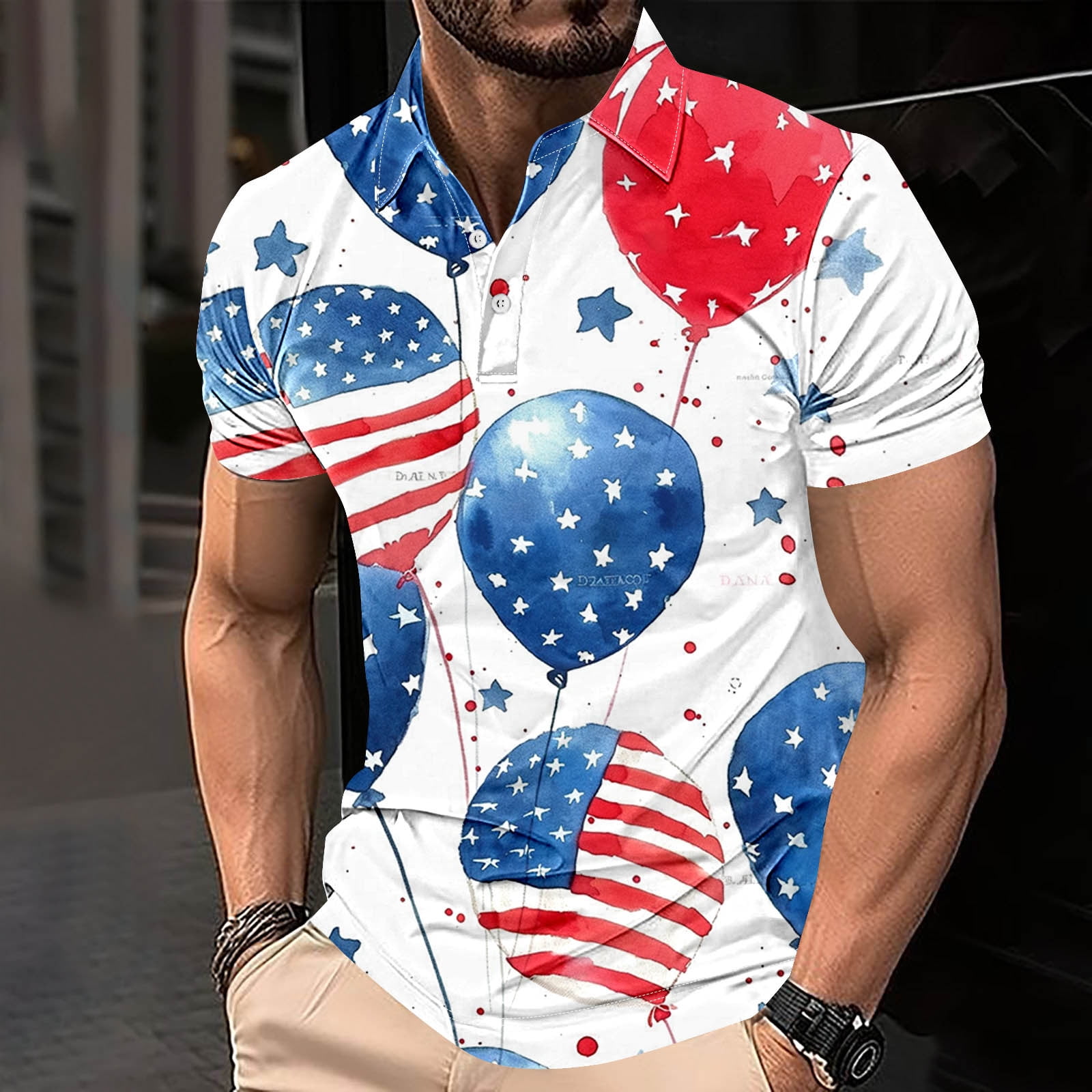 ALLLIST Summer Tops for Men 2024 Short Sleeve Collared White